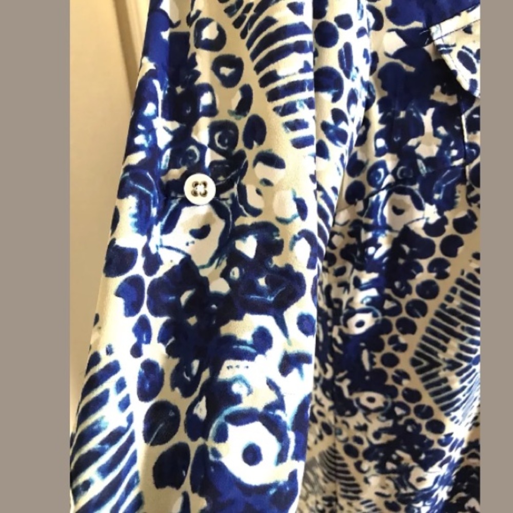 Cabi || Blue White Button Down Dress - Picture 5 of 10
